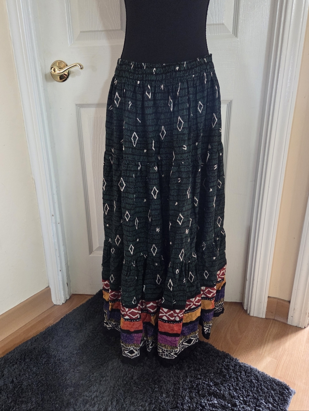 Banjo vtg western boho multicoloured maxi skirt boho festival western rodeo - Picture 5 of 8